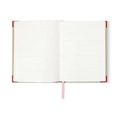 Cuaderno A Dopo Mermaid Moon Journal abierto con marcapaginas rosa
