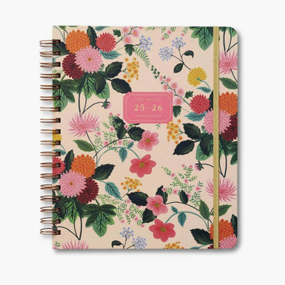 agenda de 17 meses 2025-2026 con diseño floral dahlia de Rifle Paper Co