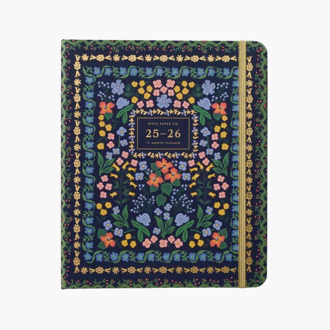 agenda de 17 meses 2025-2026 con diseño floral wildwood de Rifle Paper Co