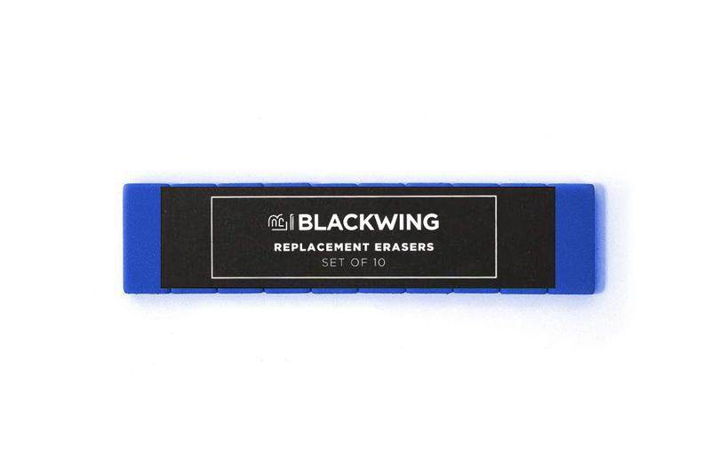 Pack de 10 gomas BLACKWING azules cuadradas reemplazables.