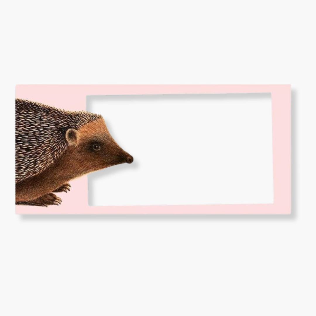 Bloc de notas Kiss en formato Din Largo, diseño decorativo con dibujo de erizo.