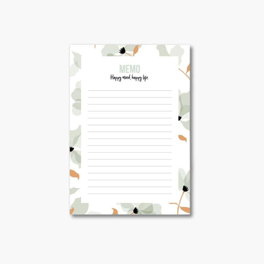 bloc de notas con estampado de petalos