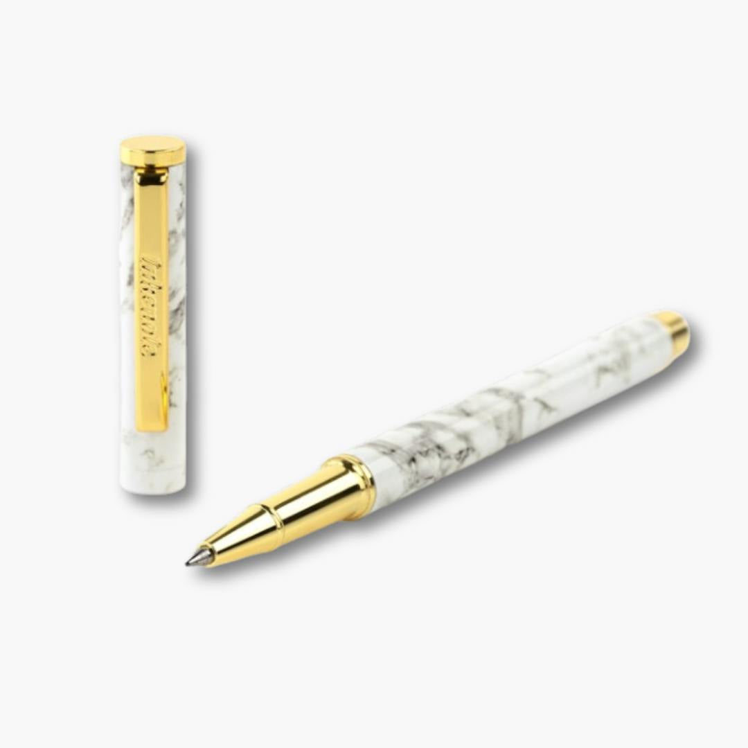 bolígrafo metálico con diseño imitación mármol