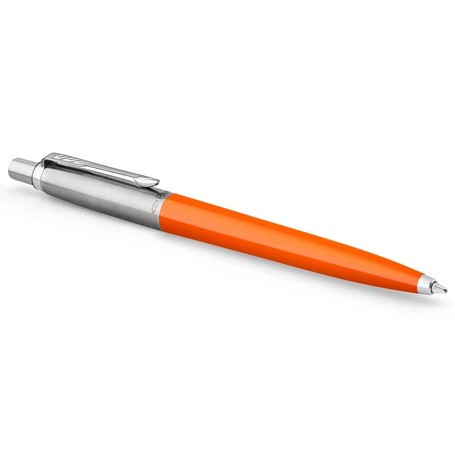 Bolígrafo Parker Jotter Original en color naranja con clip de flecha y diseño clásico.