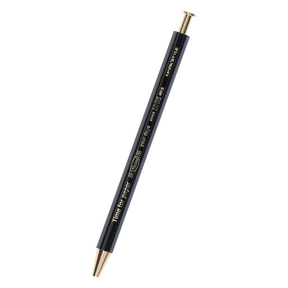 Bolígrafo Time for Paper de Mark's en negro con detalles dorados, diseño retro y elegante, punta fina de 0.5 mm.