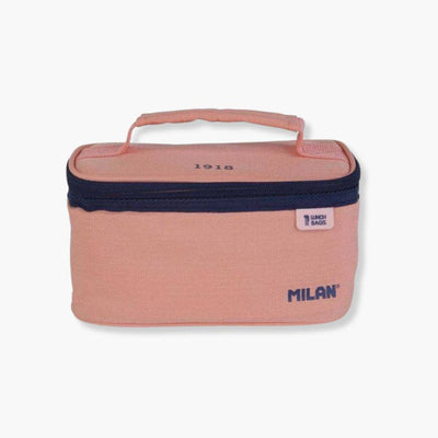Bolsa isotérmica rosa Milan 1918 con asa y apertura total.