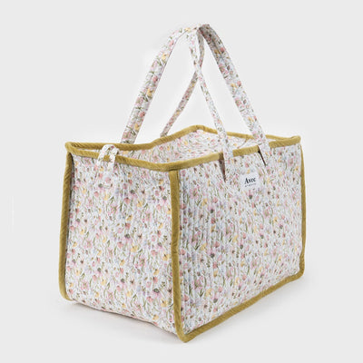bolso de viaje de tela con flores