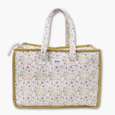 bolso de viaje de tela con flores