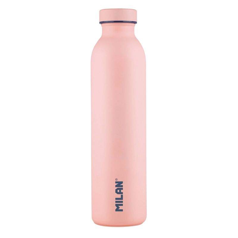 Botella Metálica Milan 1918 rosa, acero inoxidable, aislamiento térmico, capacidad 0,59 litros.