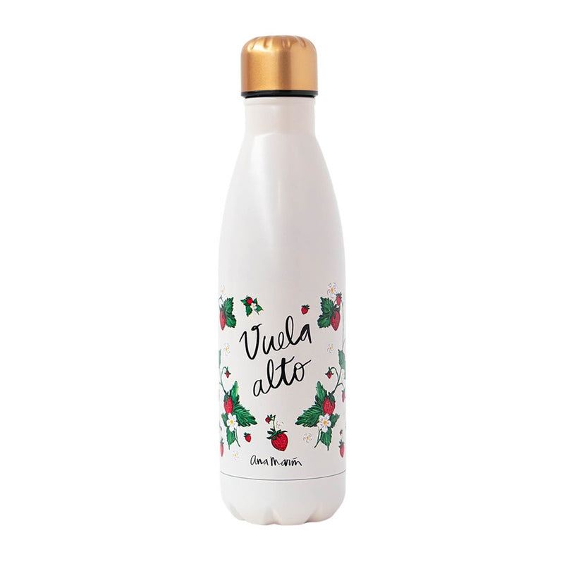 Botella metálica Ana Marin de acero inoxidable de doble pared, 500 ml, diseño moderno.