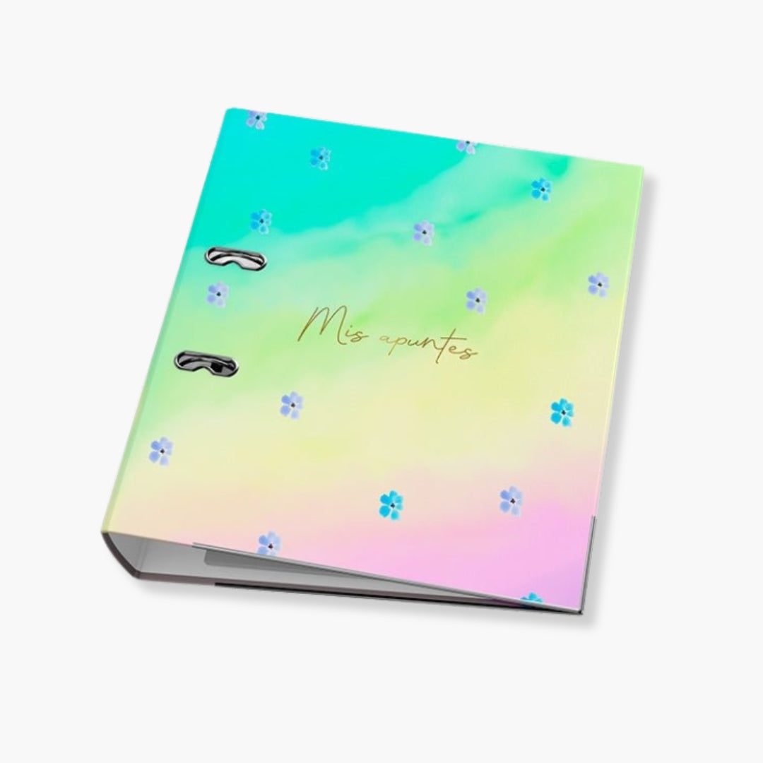 Archivador A4 Hannai - Rainbow con diseño estampado y sistema de 2 anillas.