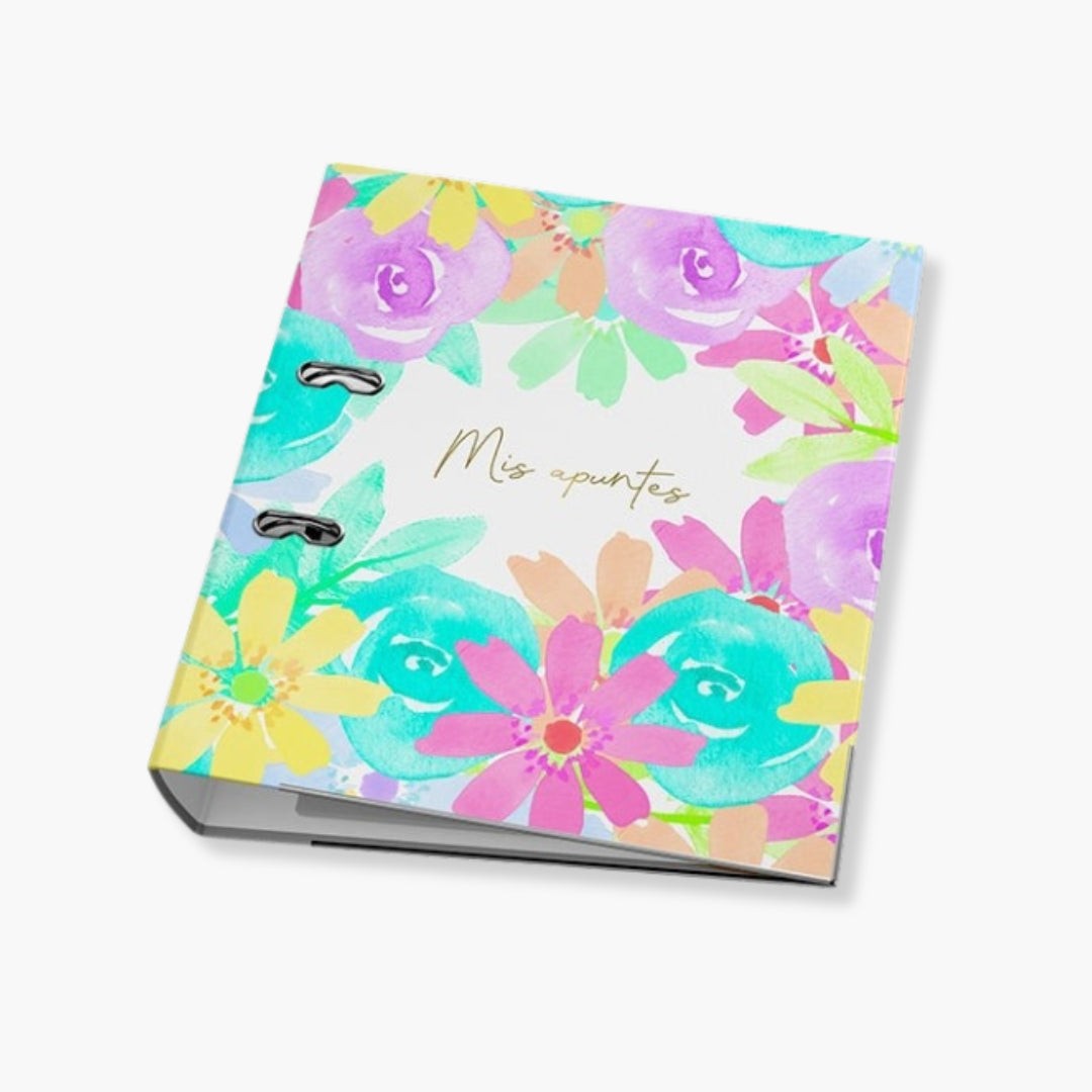 Archivador A4 Hannai - Summer con diseño floral colorido y sistema de 2 anillas.