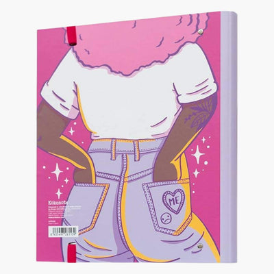 carpeta de 4 anillas en color lila con ilustración de chica