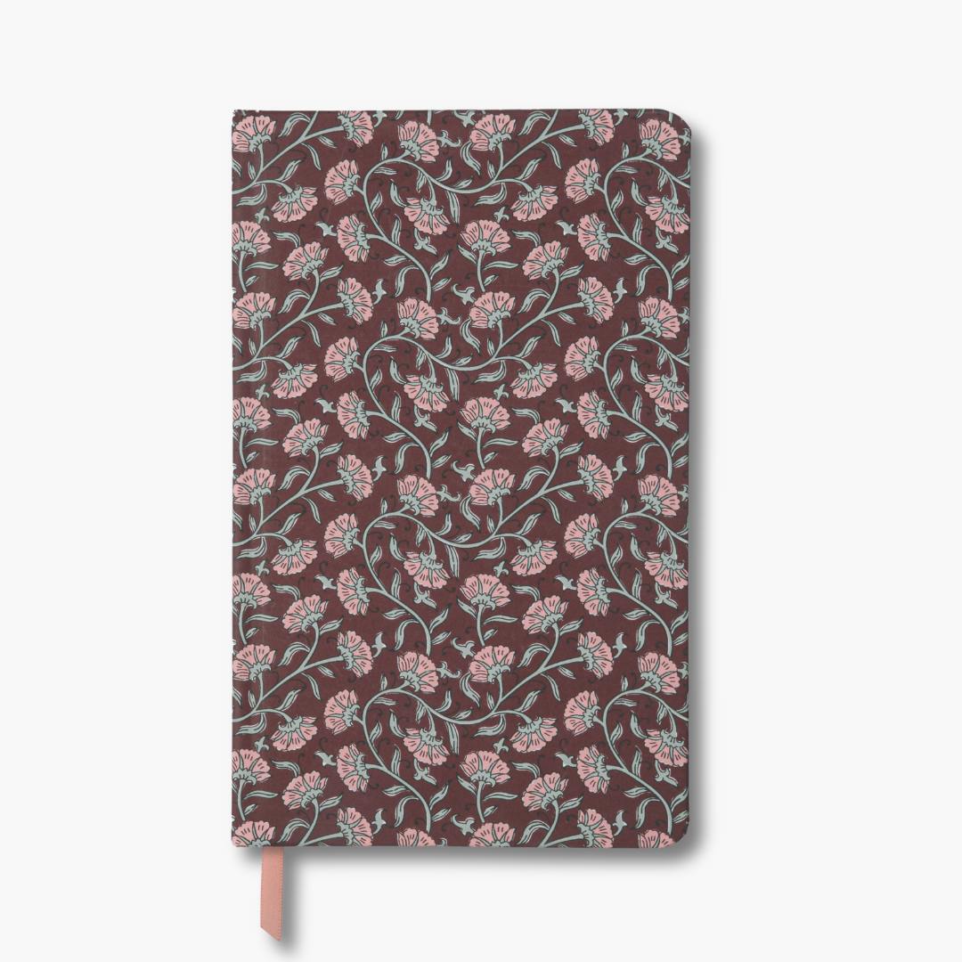 Cuaderno Soft Touch Burgundy Vintage Floral