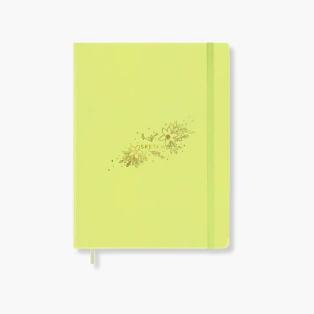 Cuaderno Sketch Elle con tapa de polipiel flexible y detalles dorados.