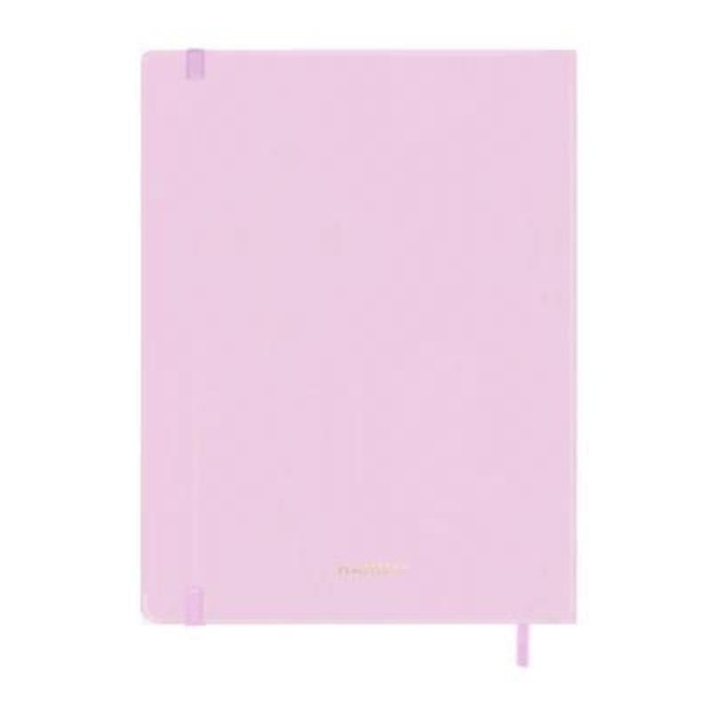 Cuaderno SKETCH Nancy con tapa de polipiel rosa y detalles dorados.