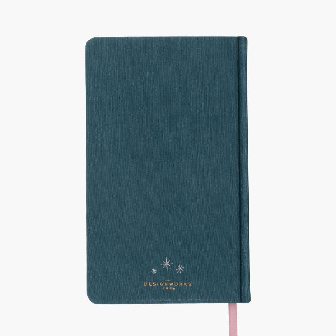 portada de cuaderno con tapa entelada en color azul