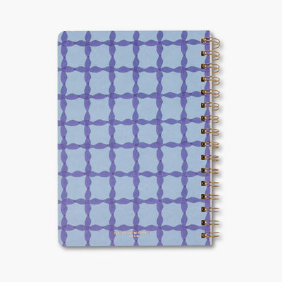 Twin-Wire Tulip Blue Lattice Notebook