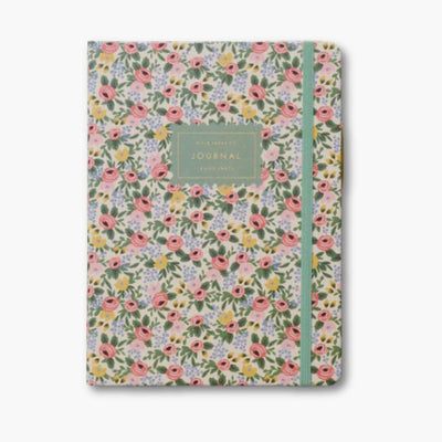 portada diario personal con bolígrafo modelo Roses de Rifle Paper Co