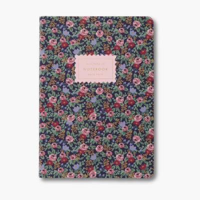 diario de tapa blanda y diseño floral roses de rifle paper co