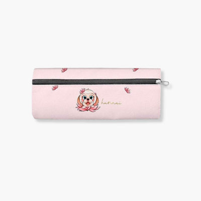 Estuche grande Hannai Lotus Dog con diseño colorido y cremallera segura.