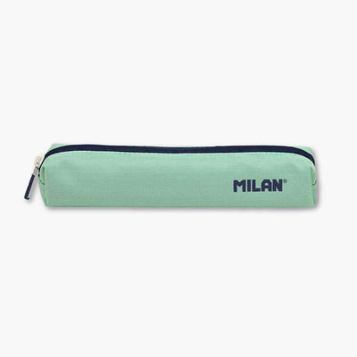 Estuche Portatodo Mini 1918 verde MILAN con diseño nostálgico, tejido ripstop resistente, forro azul marino.