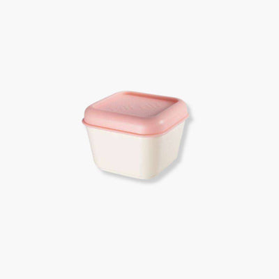 Fiambrera cuadrada rosa de 0.33L con acabado mate y esquinas redondeadas para comida ligera.