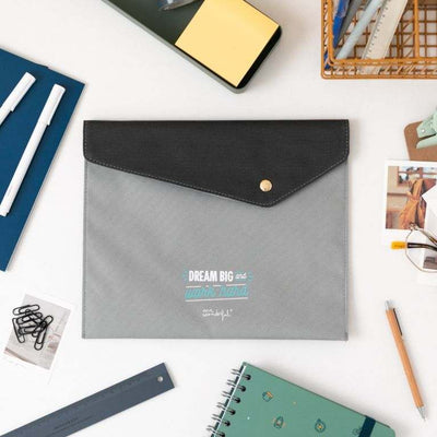 funda portadocuemtos gris