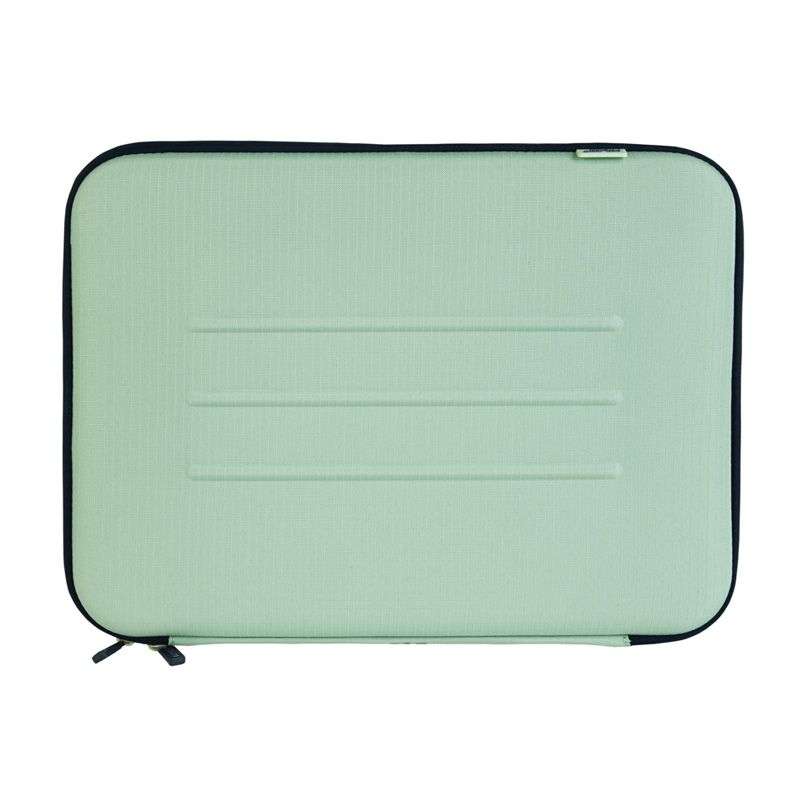 Funda semirrígida verde Serie 1918 de Milan para PC portátil con bolsillo interior.
