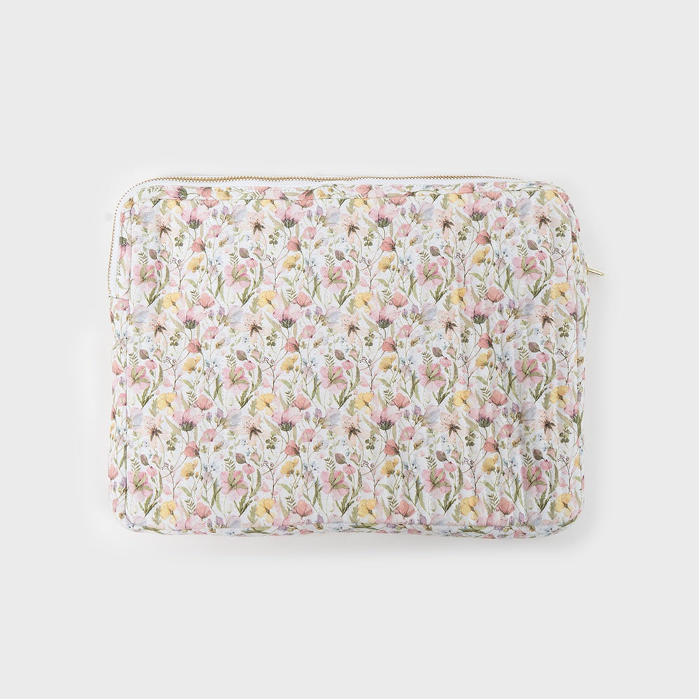 funda portátil de tela con flores