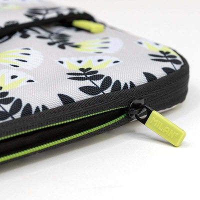 Funda para PC Portátil MILAN Wallpaper beige con estampado, cierre de cremallera, bolsillo delantero, poliéster, 13 pulgadas.