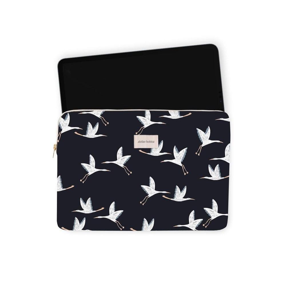 Funda de algodón 100% para iPad con diseño francés Atelier Bobbie, estampado elegante.