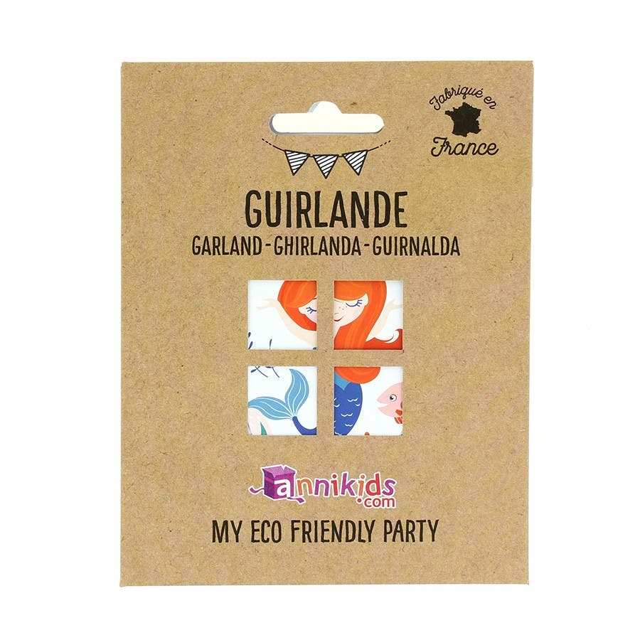 guirnalda para fiesta infantil con sirenas y detalles marinos