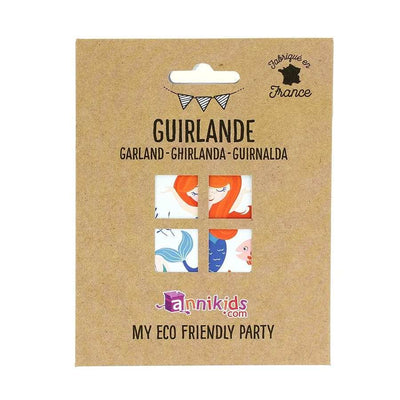 guirnalda para fiesta infantil con sirenas y detalles marinos