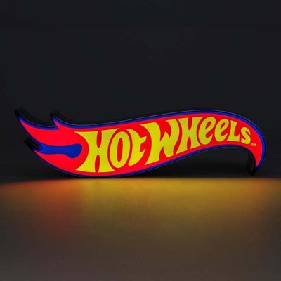 lampara de mesa con forma de logo de hot wheels