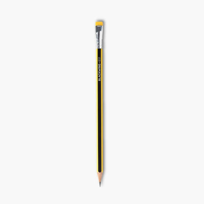 lápiz con goma amarillo y negro blackwing