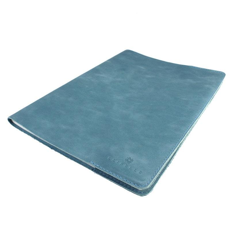 Libreta de piel de vacuno Capri, diseño elegante azul mediterráneo, A4 o A5, 128 páginas lisas.