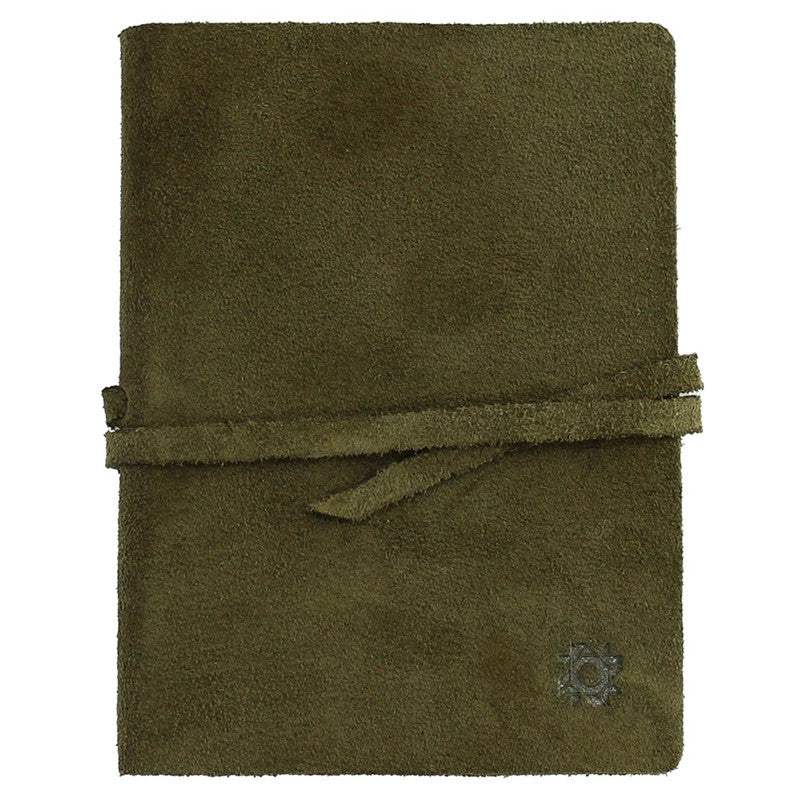 Libreta de piel Estambul con diseño entrelazado, elegante y artesanal, inspirada en Estambul, color verde.