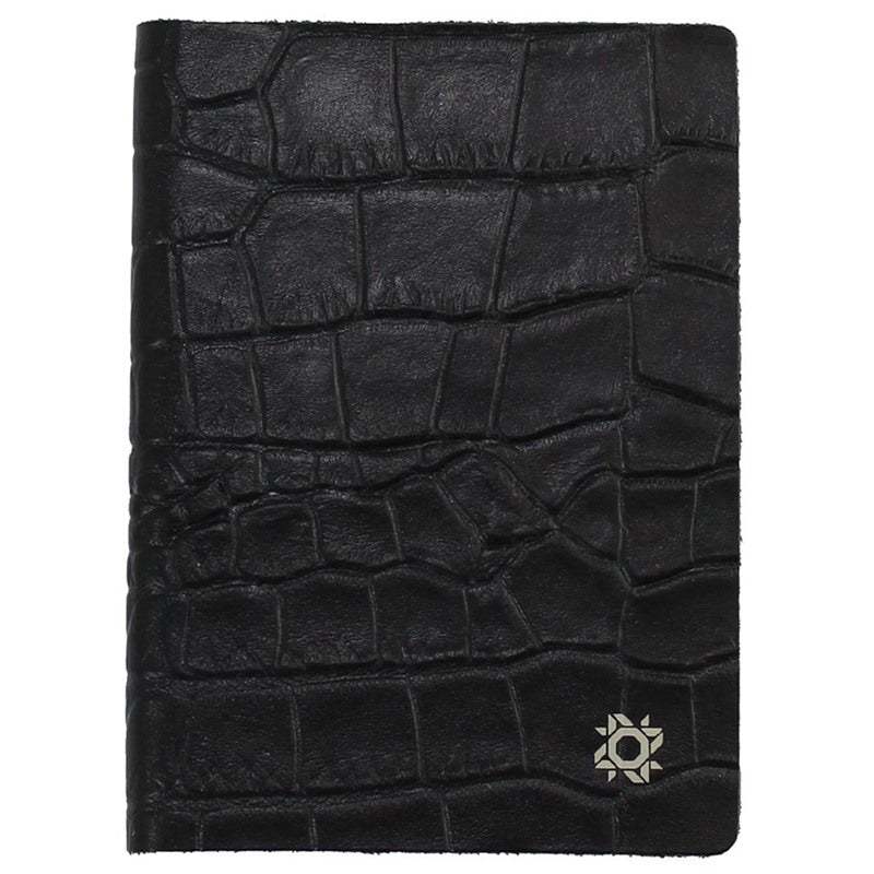Libreta de piel Mónaco con diseño de cocodrilo, hecha a mano en España.