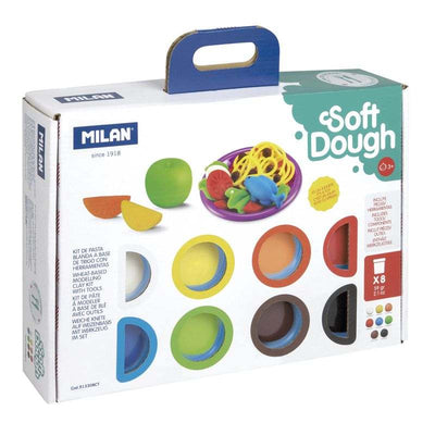 Maletín Pasta para Modelar Soft Dough Hora de Cocinar con herramientas y colores variados para niños.