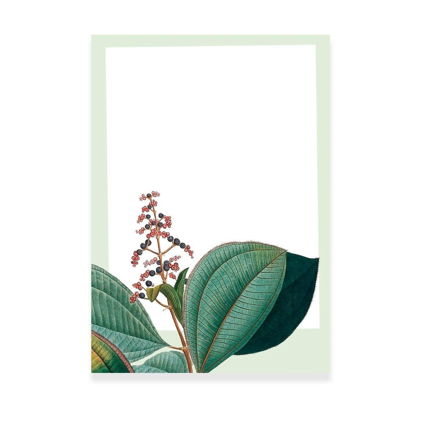 Bloc de notas A5 Hush de papel reciclado con diseño de plantas.