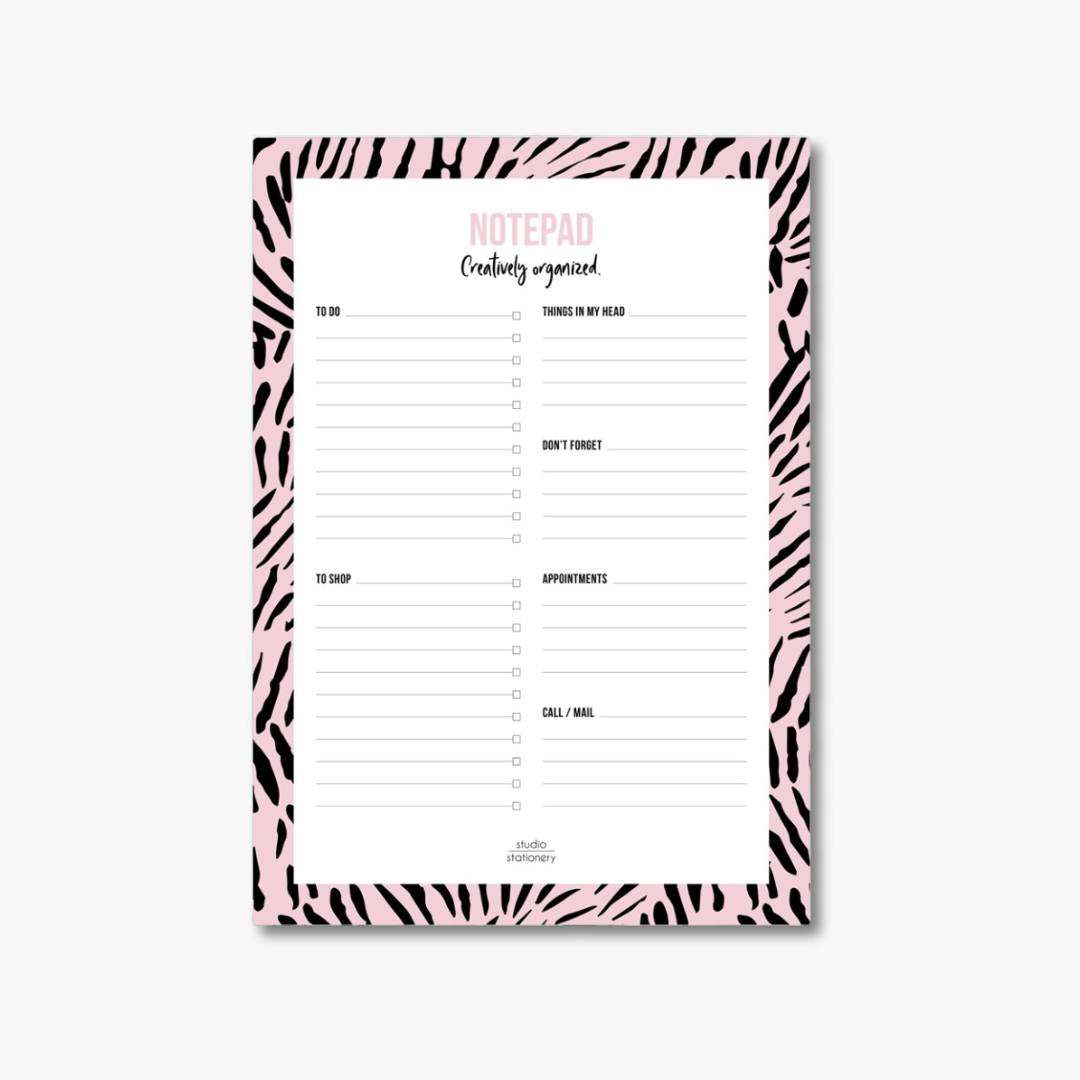 Notepad Leaves Pink