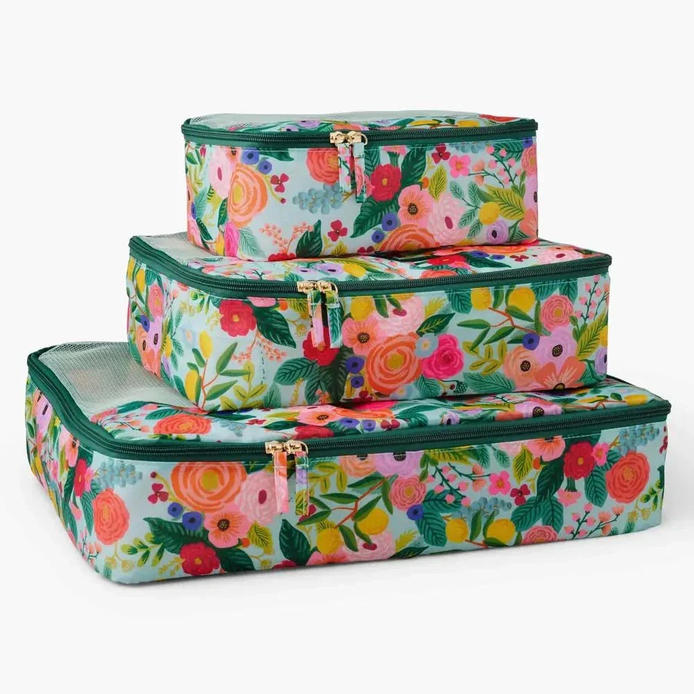 Set de 3 organizadores de equipaje con diseño floral Garden Party de Rifle Paper Co.
