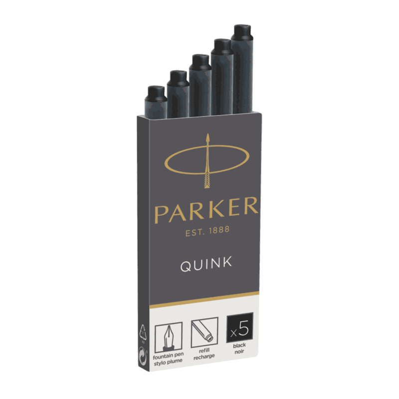 recambios cartuchos para pluma parker quink color negro