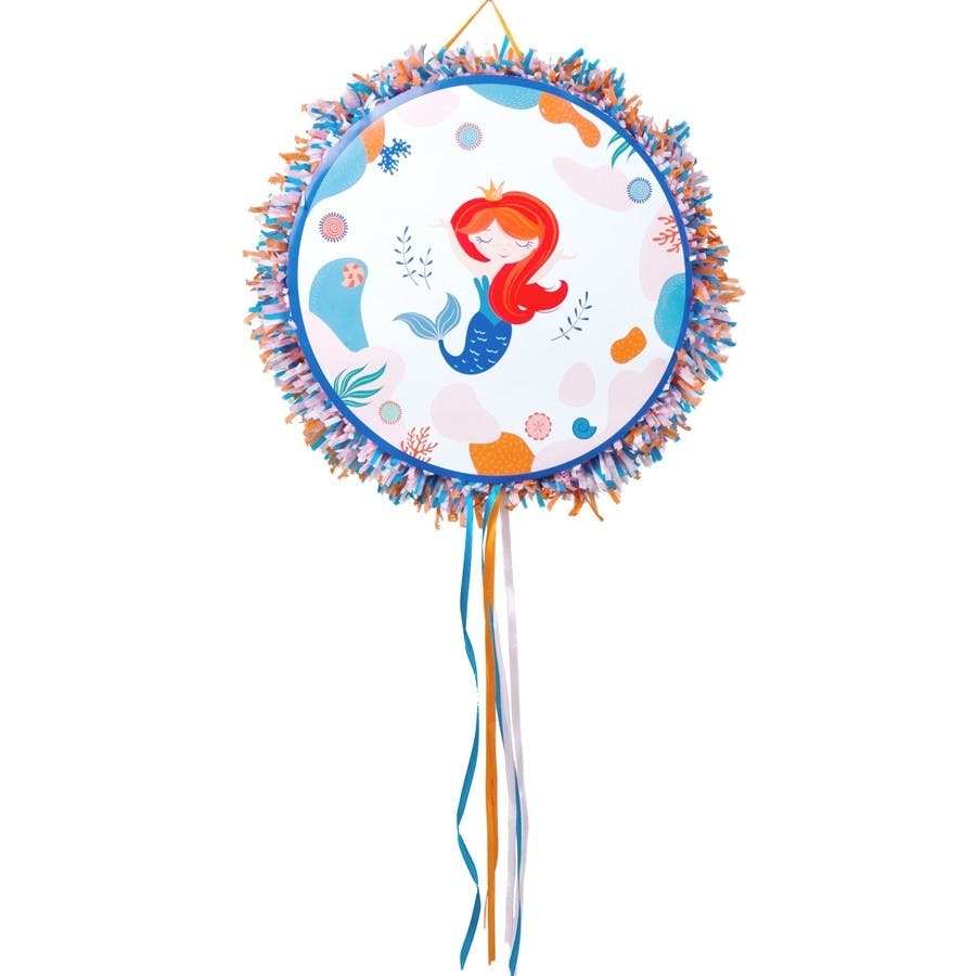 piñata para fiesta infantil con sirenas y detalles marinos