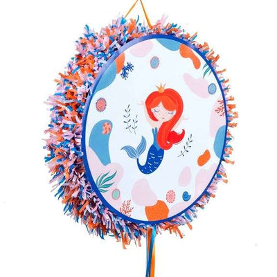 piñata para fiesta infantil con sirenas y detalles marinos