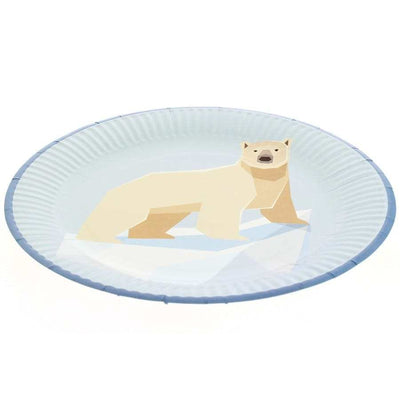 platos desechables para fiesta infantil con animales polares