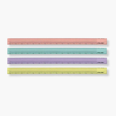 reglas triangulares de 15 cms  en colores translucidos de Milan