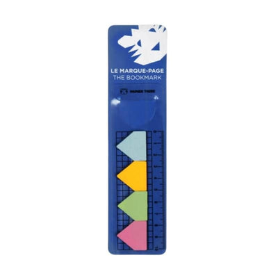 Regla Marcador Bookmark con notas adhesivas de colores y diseño duradero de Papier Tigre.