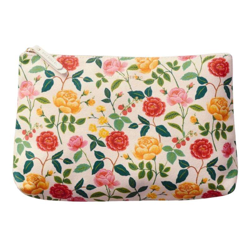 Set de 2 neceseres Roses con estampado floral colorido, liviano y espacioso, ideal para viajar y organizar accesorios.